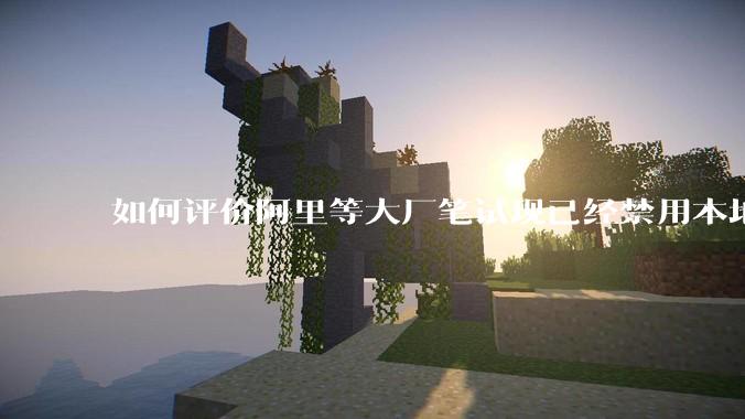 如何评价阿里等大厂笔试现已经禁用本地IDE？